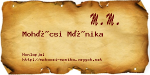 Mohácsi Mónika névjegykártya