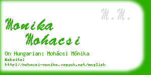 monika mohacsi business card